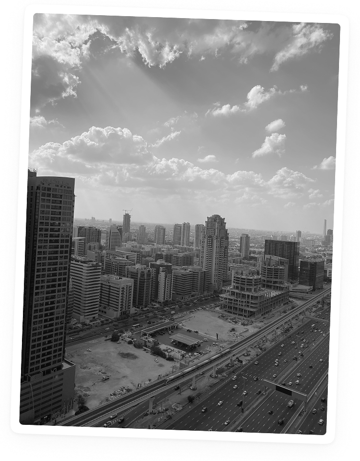 Dubai skyline during the sprint