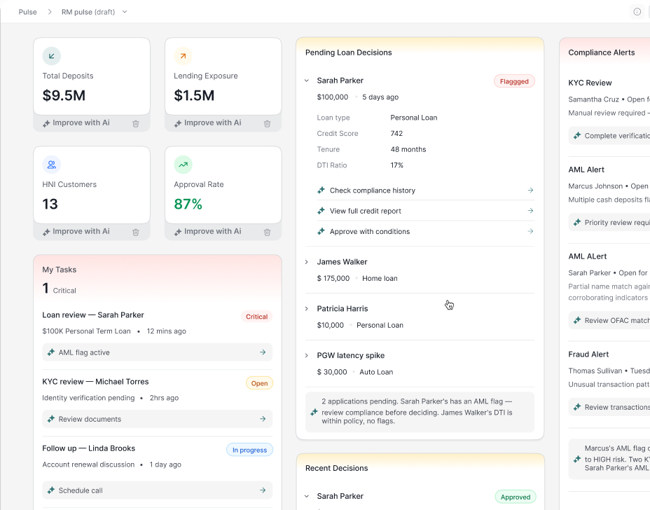 Maker AI — generated UI dashboard